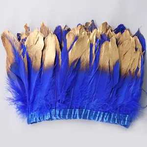 Plumes en gros plumes d'oie trim15-20cm plumas dorés peints à la bombe pour vêtements, carnavals, spectacles