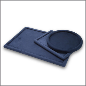 Nordic Style Flannel Jewelry Tray Dark Blue Rectangular Round Display Prop For Jewelry Counter <b>Ornament</b> Plate - Product Image 1