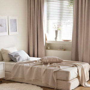 YSY tùy chỉnh Màn cửa nhiệt nặng trọng lượng màu be rắn rèm cửa cho phòng khách sang trọng - Product Image 3