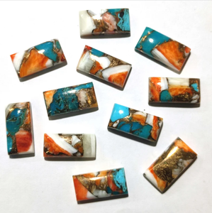 Turquesa Cobre de Ostra Espinosa Natural, Cabujón Liso de Forma Rectangular Larga, Gema para Joyería, Anillos, Collares, Pulseras, Cambio de Color - Product Image 4