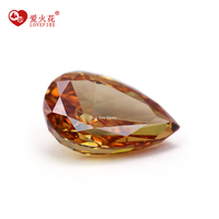 En stock, qualité supérieure 5A+, pierre de zircon synthétique CZ, coupe machine Champagne Ice Crush, forme poire, zircone cubique pour la fabrication de bijoux