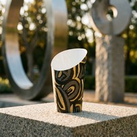 Gobelet en papier kraft imprimé sur mesure, incliné, recyclable, jetable, pour frites, gaufres, salades, à emporter