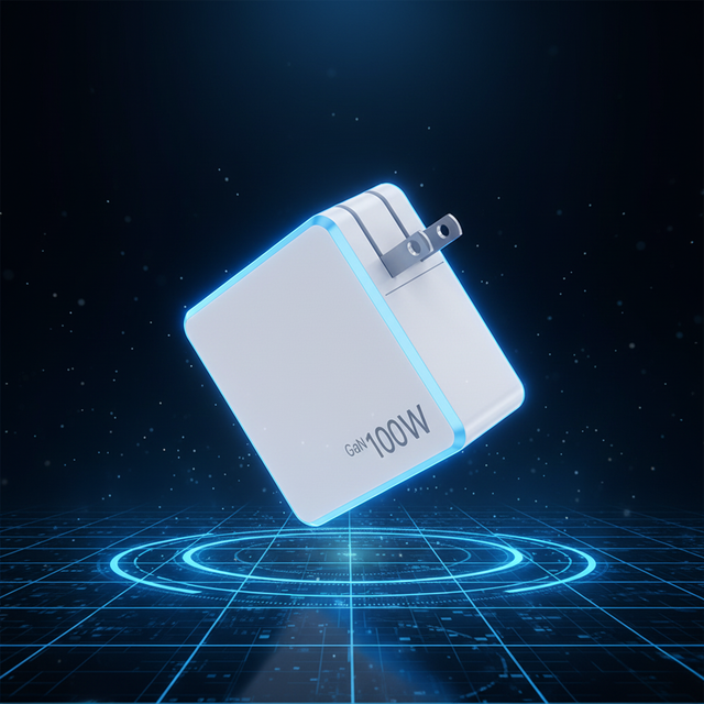 100W GaN Fast Charger 3 USB-C + 1 USB-A PD3.1/QC2.0/FCP Fast Charging Eco-Friendly Foldable Design for Mobile Phones Devices
