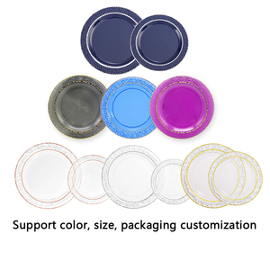 Ensemble d'assiettes de tasse de <span class=keywords><strong>vin</strong></span> clair noir vaisselle de luxe ensembles d'assiettes dorées et noires vaisselle ensemble d'assiettes en cristal pour Restaurant - Product Image 2
