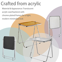 Table Basse Pliante Moderne Minimaliste en Métal et Acrylique, Panneau Simple pour la Maison, les Balcons et le Salon