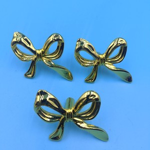 Bow Knot Furniture Handle Warm <b>Gold</b> Brass <b>Cabinet</b> Hardware Contemporary Design Durable - Product Image 3