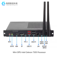 Mini PC OPS OEM avec processeur Intel Celeron 7305, ordinateur OPS, RAM DDR4 8G 16G, SSD 256 Go, 4K 60Hz HD, module OPS pour tableau blanc