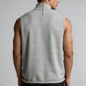 خدمة تصنيع حسب الطلب من يوومي، ملابس رياضية صلبة اللون، سترة صيفية خفيفة الوزن وقابلة للتنفس بياقة عالية للرجال، سترة رياضية للصالة الرياضية - Product Image 2