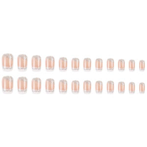 Conseils de <span class=keywords><strong>manucure</strong></span> français aux bords blancs scintillants de style matériau ABS pour femmes et filles, conseils d'ongles scintillants, vente en gros haut de gamme - Product Image 5