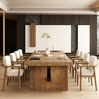 Mesa de Reuniones Comercial de Madera, Mesa de Conferencia Resistente para Oficina, Sala de Negociación Empresarial