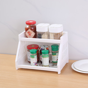 데스크탑 2 계층 만화 고양이 발 화장품 보석 주최자 욕실 주방 수납 랙 플라스틱 보관 홀더 랙 - Product Image 2