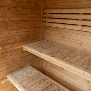 Sauna extérieur traditionnel en bois massif avec chauffage électrique, design scandinave, porte en verre - Product Image 6