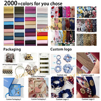 Haute qualité 18cm rétro surdimensionné Satin chouchou élégant sophistiqué femmes bandeau élastique tissu Hairwraps