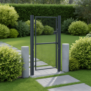 Cancello da Giardino in Rete Metallica Antracite 100x225 cm, in Acciaio Zincato, Stile Moderno, Rettangolare, per Recinzione - Product Image 2