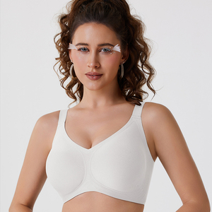Soutiens-gorge tricotés <span class=keywords><strong>sans</strong></span> couture en dentelle fine pour femmes, confortables, <span class=keywords><strong>sans</strong></span> <span class=keywords><strong>armatures</strong></span>, soutien complet, <span class=keywords><strong>push</strong></span>-<span class=keywords><strong>up</strong></span>, grande taille, col en V, pour dormir ou comme t-shirt - Product Image 2