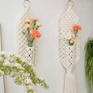 Boho personalizzato fiore fatto a mano nuovo Design decorazione della casa arredamento pianta appendiabiti Macrame appeso a parete - Product Image 1