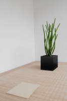 Jardinières rectangulaires modernes en acier galvanisé noir/blanc pour l'extérieur, pots de fleurs pour jardins, maisons, hôtels - Design au sol, finition peinte