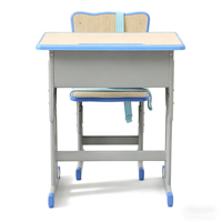 Ensemble de bureau et chaise d'étude pour enfants en métal réglable en hauteur, table d'école ergonomique pour la salle de classe ou la maison