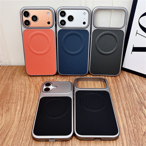 Funda Magnética Original TechWoven para Teléfono Móvil iPhone 17 16 15 14 Pro Max, Fibra de Carbono, Textura de Lino, Cubierta Trasera Magnética, Nueva - Product Image 1