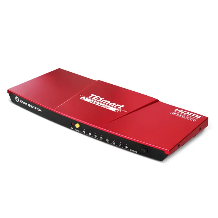 TESmart 4 포트 HDMI KVM 스위치 오디오 출력 지원 HDCP 2.2 단축키 IR 원격 제어 4x1 HDMI KVM Schalter