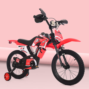 Motorfiets-stijl kinderfiets 12 inch 16 inch kinderfiets 3 jaar oud steunwieltjes stalen frame 7 versnellingen hydraulische schijfrem - Product Image 2