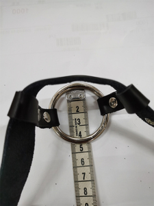 Tour de cou réglable en cuir avec détail <span class=keywords><strong>grand</strong></span> et petit anneau-Couleur du produit: Noir - Product Image 4