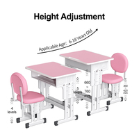 Table d'étude pour enfants réglable en hauteur S70-DLHN, prix d'usine, avec chaise et bureau miniature en mousse de style japonais – Ensemble de mobilier scolaire