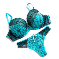 Vente chaude Ensemble de soutien-gorge sexy en filet coloré moelleux pour filles personnalisé Ensemble de soutien-gorge et culotte sexy