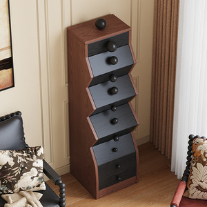 Moderno Mobile Contenitore a Cinque Cassetti in Legno Massello, Pietra e Acciaio Inossidabile con Garanzia di 1 Anno per Soggiorno - Product Image 1