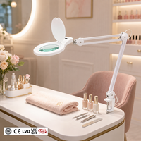 High Transparent Glass Lens Magnifying Lamp Ring LED Magnifier Desk Light Clamp Mounted for Tattoo Jewelry Inspection