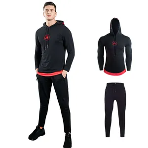 OEM Wholesale nach sweatsuit 2 stück set jogging anzüge sport Zip jacke & hose gym tragen sets für männer