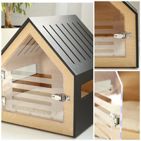 Maison moderne en bois pour chien et chat avec porte en acrylique