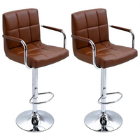 Chaise de bar pivotante à dossier ergonomique en cuir avec repose-pieds, réglable en hauteur, tabouret de bar, chaise haute - Meilleures ventes