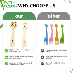 Brochetas de Bambú <span class=keywords><strong>con</strong></span> Forma de Animales Adorables <span class=keywords><strong>con</strong></span> Logotipo Personalizado para Frutas y Platos de Fiesta - Product Image 4