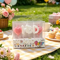 Lot de bougies d'anniversaire numérotées HBD en gros, bougies décoratives personnalisées pour gâteaux, bougies de Noël sans parfum en cire de paraffine