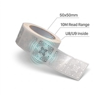 IP65 UHF RFID Etiket 50x50mm U8/U9 Uzun Menzilli 10M Yapışkanlı Depo Raf Takip Etiketi Yazdırılabilir Akıllı Etiket Rulosu