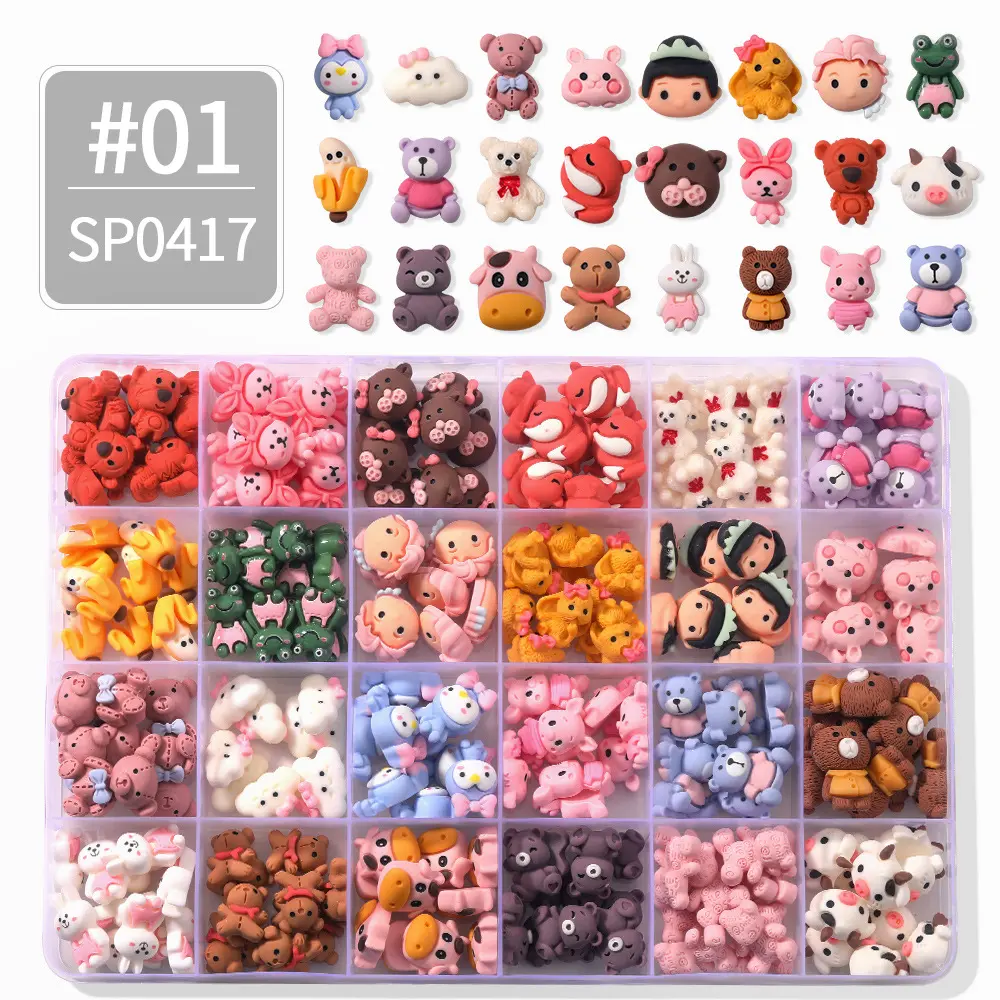 3D Cartoon Resin Colorful High Quality Nail Wholesale Candy Cute Nail Art DIY Decoration