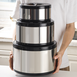 หม้อสแตนเลสสีดำทรงกระบอก 3 ชิ้น ชุดขายดี ความจุเยอะ เก็บความร้อนได้ดี พกพาสะดวก กล่องข้าวสองชั้น - Product Image 1
