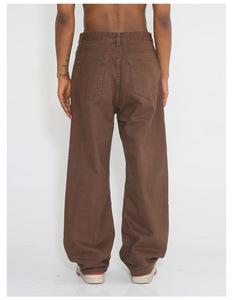 Los últimos pantalones vaqueros marrones ajustados para hombre, estilo callejero con cintura media, Vaqueros pesados lavados ligeros, Ajuste Recto de calidad - Product Image 2