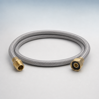 Tuyau d'arrivée d'eau en nylon tressé avec film protecteur et raccords M1/2 et F1/2