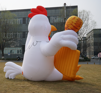 Ballon gonflable géant personnalisé en forme de poulet/coq, taille personnalisable pour la publicité extérieure