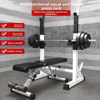 Banc d'haltérophilie multifonctionnel de gymnastique à domicile intelligent télescopique pliable cadre en acier banc presse support Squat support haltères support