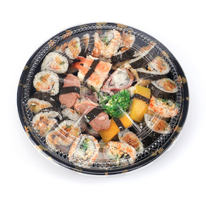 Boîte à <span class=keywords><strong>sushi</strong></span> ronde en plastique PET jetable de qualité alimentaire personnalisée pour la vente en gros, avec couvercle, pour salade, pain, <span class=keywords><strong>sushi</strong></span> - Product Image 4