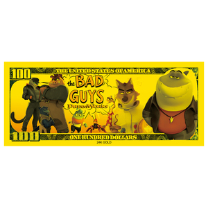 Billete de Banco Chapado en Oro Personalizado al por Mayor, Película de Dibujos Animados 'Bad Team', Artesanía Metálica, Regalo de Navidad para Niños - Product Image 6