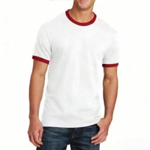 Camiseta <span class=keywords><strong>de</strong></span> Manga Corta Personalizable <span class=keywords><strong>de</strong></span> Algodón <span class=keywords><strong>de</strong></span> Punto, Color Sólido Informal, Color <span class=keywords><strong>de</strong></span> Contraste, Versátil, Estilo Retro para Hombre - Product Image 3