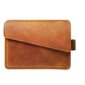 Boshiho Customized Crazy Horse Leather Business <b>Wallet</b> Card Holder <b>Men</b> Credit Id Coin Leather Front Pocket <b>Black</b> Slim - Product Image 1