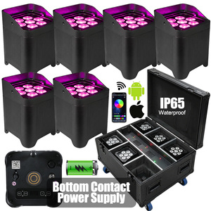Set di 6 Luci LED Ricaricabili Wireless per Matrimoni, Feste e DJ, con Custodia - Product Image 1