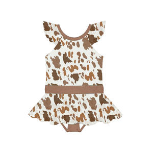 ชุดรอมเปอร์เด็กทารกถักนิตติ้งลายดอกไม้สำหรับฤดูร้อนแบบเปิดไหล่สำหรับเด็กผู้หญิง - Product Image 3