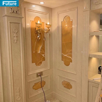 Revêtement en marbre beige royal de taille personnalisée pour la maison, villa, salon, projet de décoration murale, hall d'hôtel, décoration d'escalier