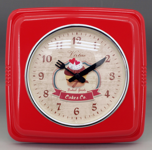 Retro Wall Clocks Home Decorative square Plastic Quartz Custom <b>Kitchen</b> Analog Type Clock Promotional Products - Product Image 4